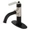Kingston Brass KSD2826KL Single-Handle Bathroom Faucet with Push Pop-Up, Matte Black/Polished Nickel KSD2826KL - alternate 1